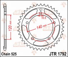 JT Sprockets Rear 48T 525 - JTR1792.48