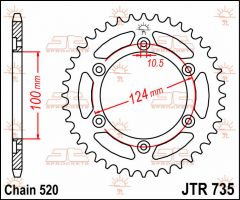 JT Sprockets Rear 48T 520 - JTR735.48