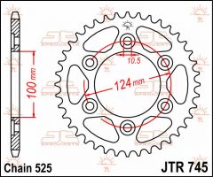 JT Sprockets Rear 43T 525 - JTR745.43