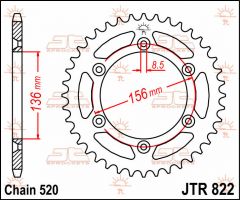 JT Sprockets Rear 45T 520 - JTR822.45