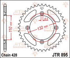 JT Sprockets Rear 49T 428 - JTR895.49