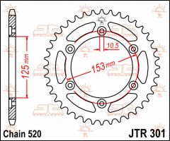 JT Sprockets Rear 40T 520 - JTR301.40