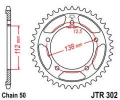 JT Sprockets Rear 43T 50 - JTR302.43ZBK