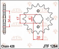 JT Sprockets Front 15T 428 - JTF1264.15
