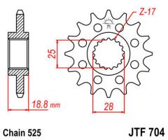 JT Sprockets Front 16T 525 - JTF704.16RB