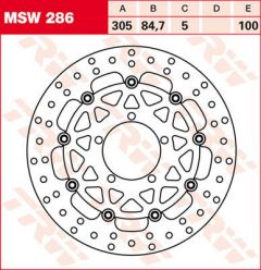 TRW BRAKE ROTOR FLOAT ROUND L/R