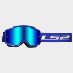 LS2 CHARGER GOGGLE BLUE WITH IRIDIUM VISOR