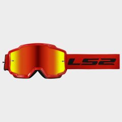 LS2 CHARGER GOGGLE RED WITH IRIDIUM VISOR