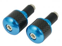 BAR END WITH CARBON FIBRE INSET BLUE