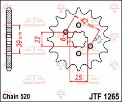 JT Sprockets Front 14T 520 - JTF1265.14