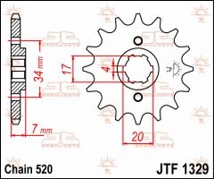 JT Sprockets Front 12T 520 - JTF1329.12