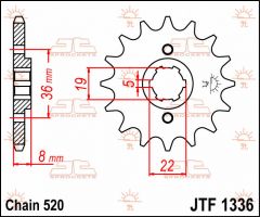 JT Sprockets Front 13T 520 - JTF1336.13