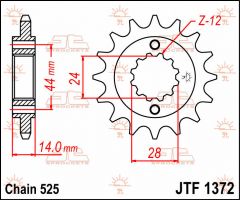 JT Sprockets Front 17T 525 - JTF1372.17