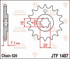 JT Sprockets Front 10T 520 - JTF1407.10