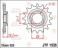 JT Sprockets Front 15T 525 - JTF1535.15