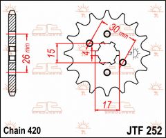 JT Sprockets Front 12T 420 - JTF252.12