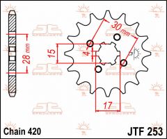 JT Sprockets Front 13T 420 - JTF253.13