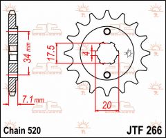 JT Sprockets Front 13T 520 - JTF266.13