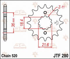 JT Sprockets Front 13T 520 - JTF280.13