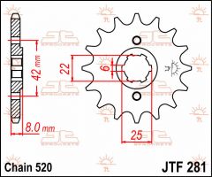 JT Sprockets Front 13T 520 - JTF281.13