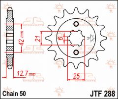 JT Sprockets Front 18T 530 - JTF288.18