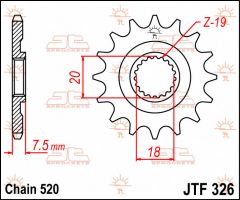 JT Sprockets Front 14T 520 - JTF326.14
