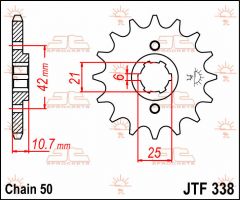 JT Sprockets Front 16T 530 - JTF338.16