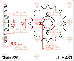 JT Sprockets Front 13T 520 - JTF431.13