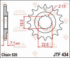 JT Sprockets Front 15T 520 - JTF434.15