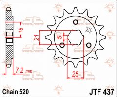 JT Sprockets Front 15T 520 - JTF437.15