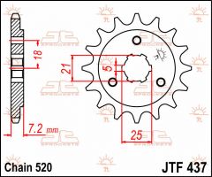 JT Sprockets Front 16T 520 - JTF437.16