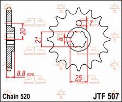 JT Sprockets Front 13T 520 - JTF507.13