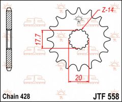 JT Sprockets Front 14T 428 - JTF558.14