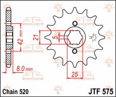 JT Sprockets Front 15T 520 - JTF575.15
