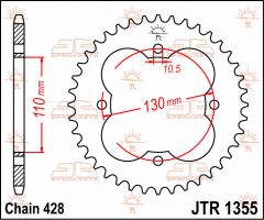 JT Sprockets Rear 48T 428 - JTR1355.48