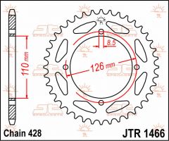 JT Sprockets Rear 46T 428 - JTR1466.46