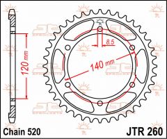 JT Sprockets Rear 40T 520 - JTR260.40