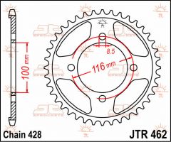 JT Sprockets Rear 51T 428 - JTR462.51