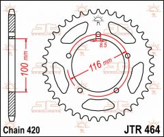 JT Sprockets Rear 44T 420 - JTR464.44