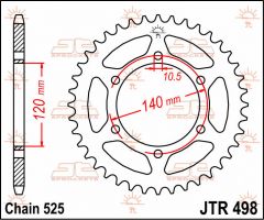 JT Sprockets Rear 38T 525 - JTR498.38