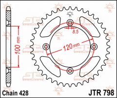 JT Sprockets Rear 44T 428 - JTR798.44