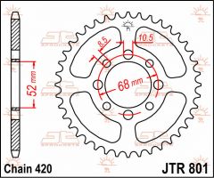 JT Sprockets Rear 37T 420 - JTR801.37