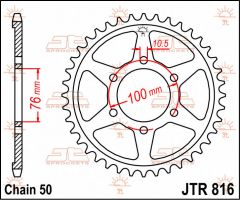 JT Sprockets Rear 43T 530 - JTR816.43