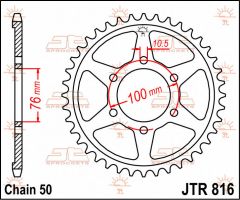 JT Sprockets Rear 44T 530 - JTR816.44
