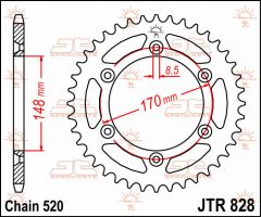 JT Sprockets Rear 46T 520 - JTR828.46