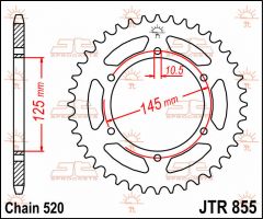 JT Sprockets Rear 48T 520 - JTR855.48