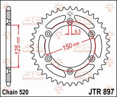 JT Sprockets Rear 38T 520 - JTR897.38
