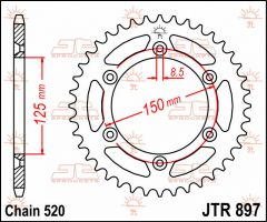 JT Sprockets Rear 45T 520 - JTR897.45